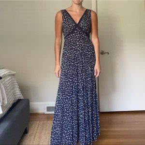Anthropologie navy polka dot jumpsuit. Worn once. Size 0